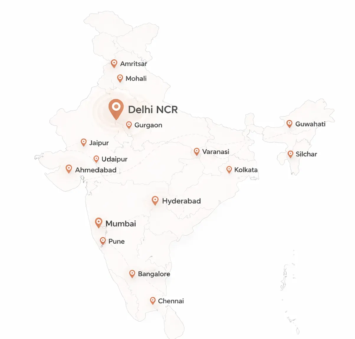 India service coverage map icon