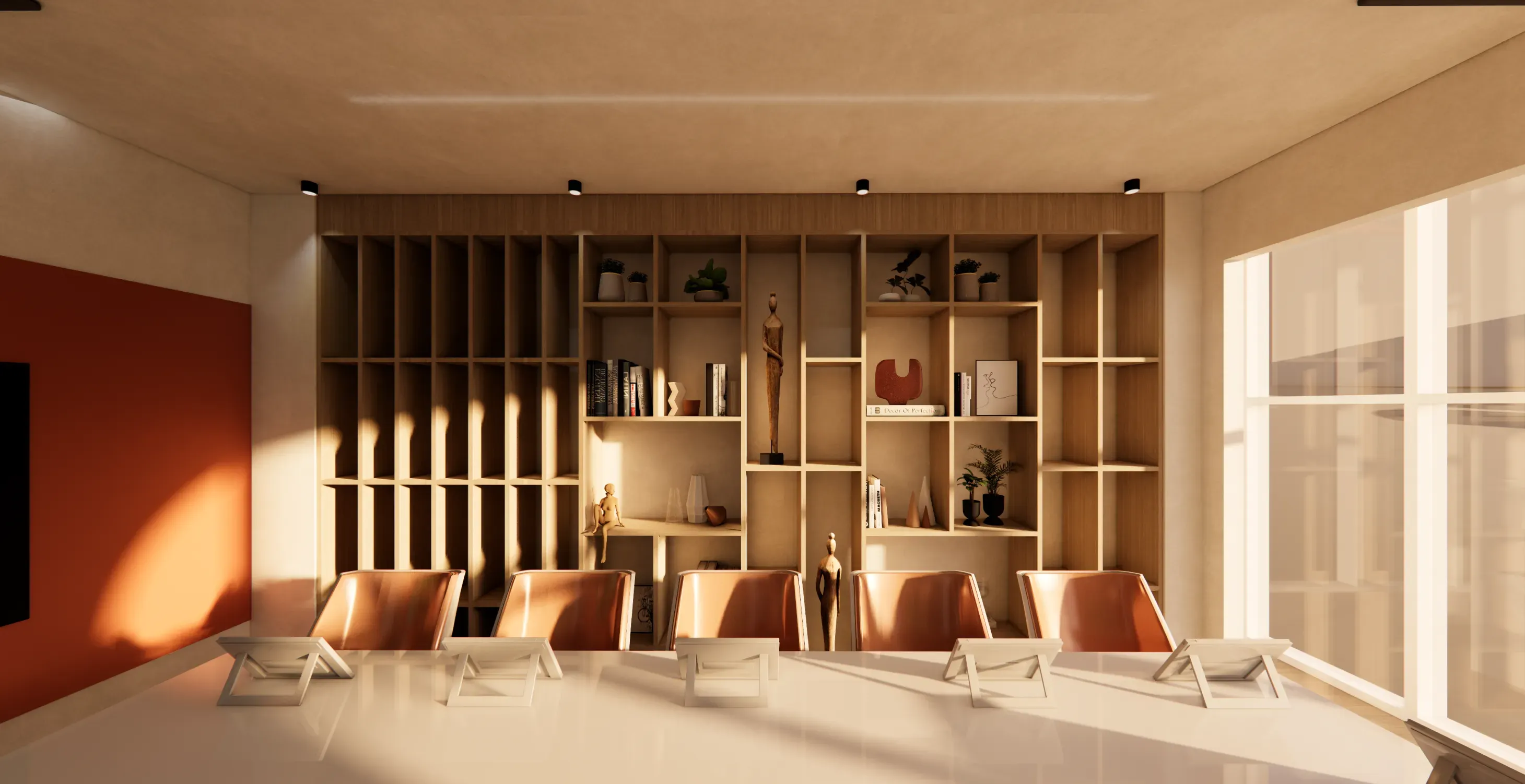 Luxury dining and living area interior design