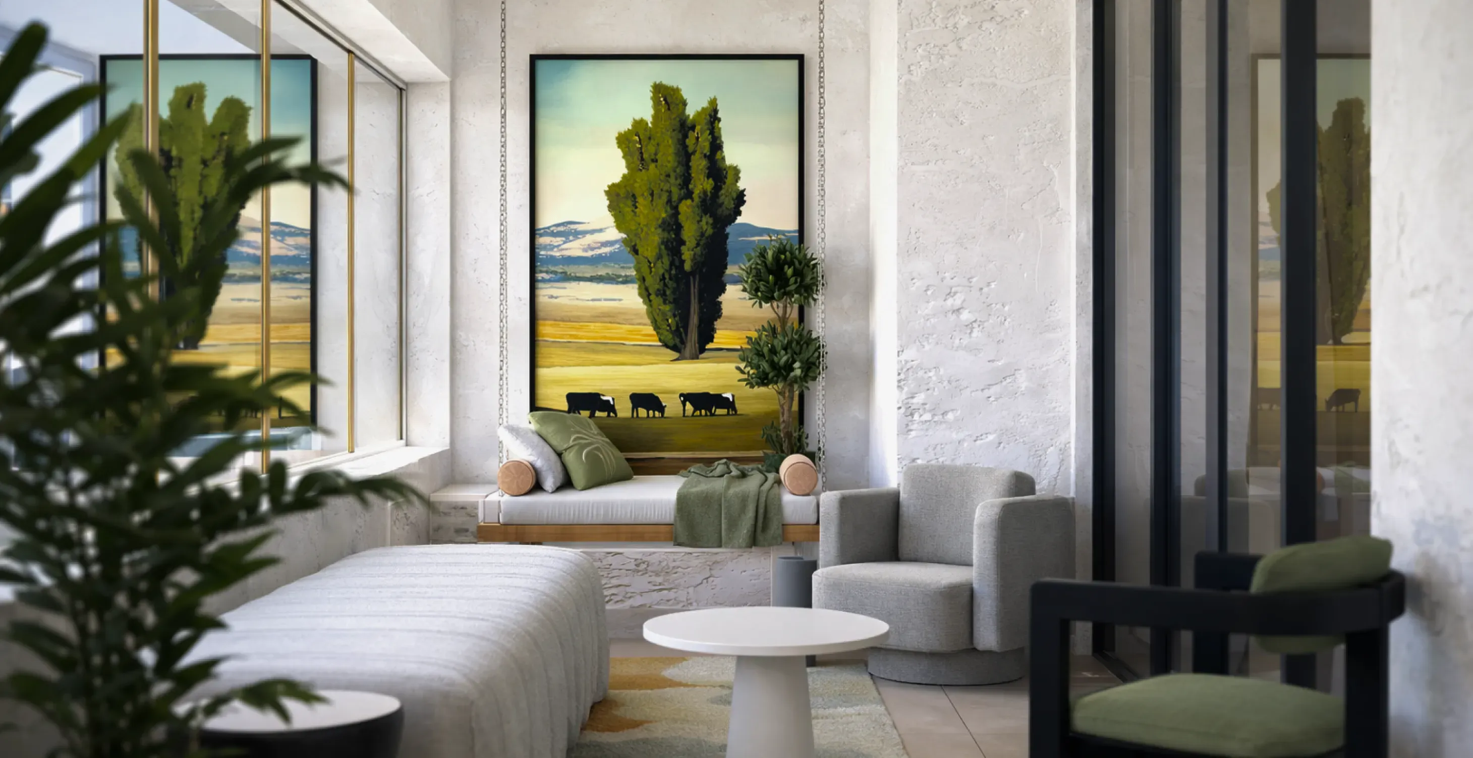 Minimal modern bedroom interior design