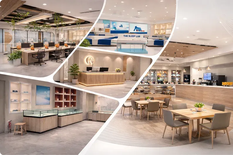 Umbrette interior design and construction team workspace